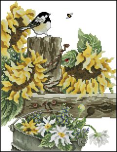SC Book 340 Flowers & Verse - Chickadee & Sunflowers