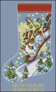 Dimensions 08853 Sledding Snowmen Stocking