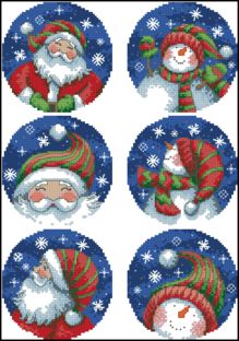 Dimensions 08789 Santa & Snowman Ornaments