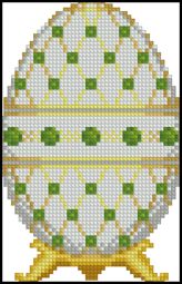 White Faberge Easter Egg with Emeralds