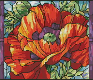 Janlynn 023-0320 Poppies Stained Glass