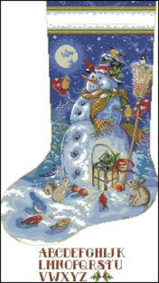 Dimensions 08839 Snowman Friends Stocking