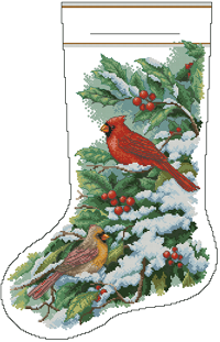Dimensions 08738 Early snow cardinals stocking