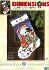 Dimensions 08714 Santa and Snowman stocking